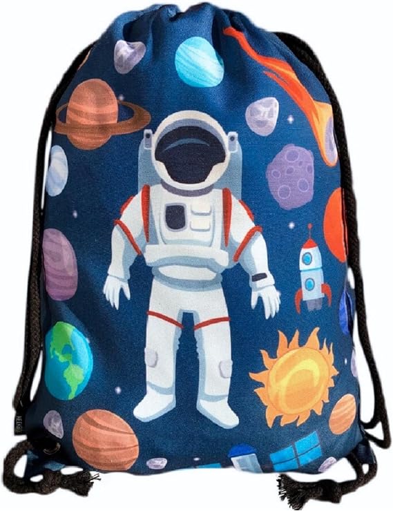 Bolsa de cordón infantil con diseño de astronauta