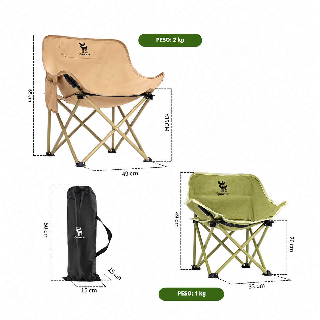 Silla de camping plegable para niños Qunature