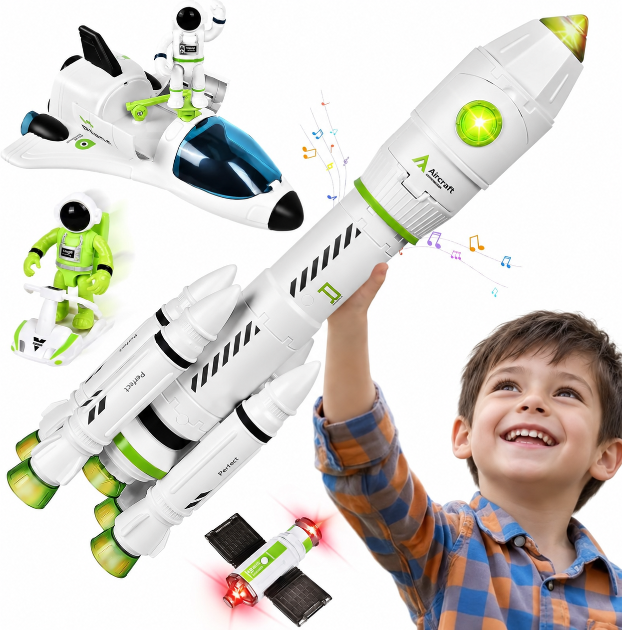 Cohete espacial de juguete Herenear con astronautas