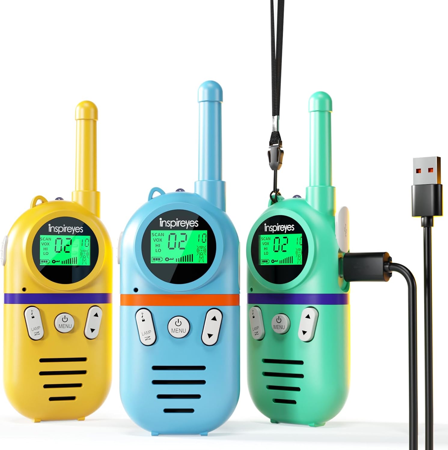Pack de tres walkie-talkies infantiles Inspireyes